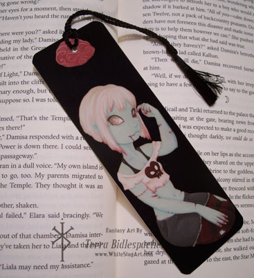 I heart zombie girl - Handcrafted bookmark