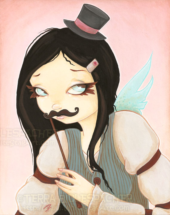 Mustache? - steampunk 5x7 print